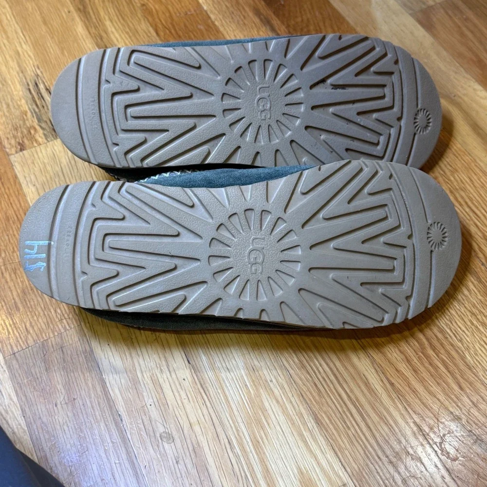 UGG Tasman Forest Green Suede Sheepskin Slippers Mens Size 10